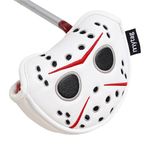 Jason Mask Golf Putter Cover, Half Mallet Putter Cover Small Putter Headcovers Strong Magnetic Golf Gifts for Men Women Youth