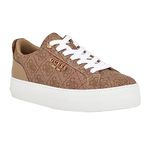 GUESS Women's Genza Sneaker, Latte Multi 110, 8.5