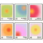 HOGEBIG Aura Angel Number Posters for Bedroom Aesthetic Motivational Wall Decor Minimalist Inspirational Quotes Canvas Wall Art Danish Pastel Room Decor (8"x10" UNFRAMED, Style A)