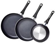 Amazon Basics 3-Piece Non-Stick Fry Pan Set, 20cm , 25cm, 30cm