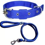 VIPCOLLECTION Vip Collection Dog Collar & Rope Leash Set Adjustable Comfortable For Training Walking And Running For All Breeds (0.75 Inch Small, Blue)