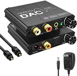 192KHz Digital to Analog Audio Converter with Bass and Volume Adjustment,Digital SPDIF/Optical/Toslink/Coaxial to Analog Stereo L/R RCA and 3.5mm Jack Converter for PS3 PS4 DVD