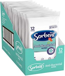 Sorbent Antibacterial Wipes 120 Wipes (10 x 12s Pack) Safe for face, arms and neck, 120 count