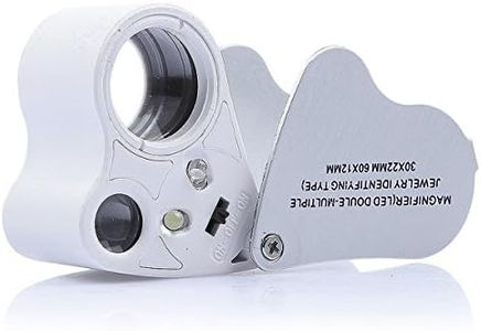 KINGMAS 2 Lens 30x 60x Illuminated Jewelry Eye Loupe Jewelers Magnifier Magnifying with LED Lighting