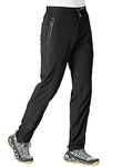 YSENTO Men's Outdoor Sports Quick Dry Athletic Jogger Pants Stretch Hiking Pants with Zipper Pockets Black US XL