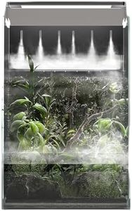 Landen AT30 Aqua Terra Tanks Terrarium All in One, Integrated Paludarium, Light, Water Pump, Mist-Flower and Mat Included, Waterfall and Rain Forest Aquatic Landscape, 11.81 "L x 11.81" W x 17.71 "H