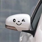 2pcs Smile Face Design 3D Decal Decoration Sticker for Car Side Mirror Rearview Black