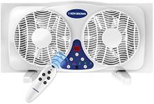 KEN BROWN 9 Inch Window Fan with Remote Control, 3-Speed Reversible Air Flow and Thermostat, Quiet Exhaust and Intake