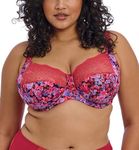 Elomi Women's Morgan Banded Underwire Stretch Lace Bra Full Coverage, Opaque, Sunset Meadow, 38HH US