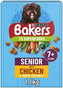 Bakers Senior Dry Dog Food Chicken and Veg 1.1kg, Pack of 5