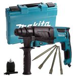 Makita HR2630 SDS+ 3 Mode Rotary Hammer Drill, Free Chisels & Keyless Chuck 240V