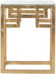 Safavieh Home Collection Byram Greek Key Gold Glass Top End Table