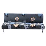 MIFXIN Armless Sofa Cover Futon Slipcover Stretch Elastic Folding Sofa Bed Non-Armrest Couch Furniture Protector Washable Sofa Cover Without Armrests (Blue Flowers)