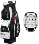 TIVOR 2026 Golf Cart Bag with 15-Way Full-Length Divider Top, 12 Pockets, Premium Silent Golf Cart Bag with Rain Hood for Men，Fits Jumbo Grips - Black＆Gray