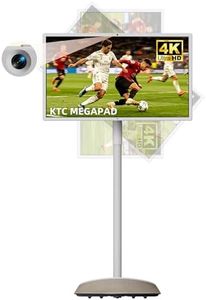 KTC MEGAPAD 32 Inch 4K Smart Portable TV on Wheels,16G+256G Storage, Android OS EDLA Certified, Four 8W Speakers, Built-in Battery&Camera, Voice Remote, UHD Touch Screen with Rolling Stand, A32Q7 Max