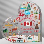 Canada Souvenirs Canadian Gifts 3.9x3.9 Acrylic Heart Keepsake Canadian Souvenirs Christmas Canadian Gifts for Foreigners