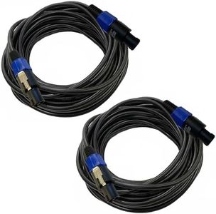 HeyTones Professional 12 Gauge 10 Feet Speakon to Speakon Cables - 12AWG 10ft DJ/PA SpeakON Cords AMP Audio Wires - 2 Pack
