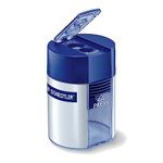 Staedtler 512 001 BK Metal Double-Hole Sharpener with Tub