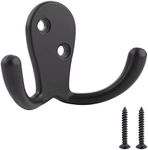 Amazon Basics Robe Hook - Flat Black, 5-Pack