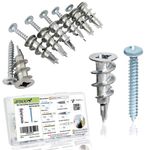 Ansoon Zinc Self-Drilling Drywall Anchors with Screws Kit, 25 Heavy Duty Metal Wall Anchors and 25#8 x 1-1/4'' Screws - 50 Pieces All Together