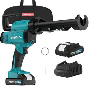 Pistolet à Cartouche Electrique, ONEMANA Pistolet à silicone électrique et Adhésifs 20V 6 Vitesses Anti-Gouttes Force Maximale de 6500N pour Cartouches de 10oz/300ml avec Batterie de 2.0Ah et Chargeur