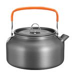 CLUEMART 0.8L Portable Water Kettle Water Pot Teapot Coffee Pot Indoor Aluminum Alloy Tea Kettle Outdoor Camping Hiking Picnic Pot (Orange)