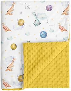 CIVARUA KIDS Baby Blankets for Boys Girls, Yellow Dinosaur, 30x40 | Soft Cozy Fleece Receiving Blanket for Newborn & Toddler, 3D Minky Dotted Backing, Breathable for Crib, Stroller & Tummy Time