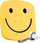 TechniSat DIGIDISH 45 – Satellite Dish for 2 Participants (45 cm Small Sat System – Complete Set with Wall Mount and Universal Twin LNB) Smiley Yellow