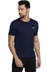 Van Heusen Performance Men T-Shirt - 100% Polyester - Swift Dry, Anti Microbial, V-Neck_61001_Navy_M