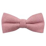 Children's Kids Boys Luxury Cotton Blend Pre-Tied and Elasticated Bow Tie (Dusty Rose Pink) - suitable for formalwear, weddings, parties, pageboy outfits