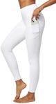 IUGA Fleece Lined Leggings with Pockets for Women Thermal Leggings for Women High Waisted Yoga Pants Winter Workout Leggings Ivory