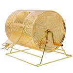 CROSSEWIN 16 Inch Long x 12 Inch Diameter Brass Raffle Spinning Drum with Stand for up to 5000 Tickets