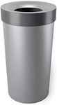 Umbra Vento Open Top 16.5-Gallon Kitchen Trash Large, Garbage Can for Indoor, Outdoor or Commercial Use, 16.5 Gallon, Grey/Steel