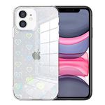 Jusy Compatible with iPhone XR Case, Holographic Love Heart Iridescent Clear Kawaii Phone Case, for Women Aesthetic Laser Bling Rainbow Cute iPhone Cover, Holo Reflective Case