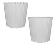 Amazon Brand - UMI Indoor and Outdoor Thai Fancy Unique Design Decorative Plastic Flower Pot for Gift Purpose/Home/Office/Garden Décor - Set of 2| Size: 12Inch(30.48cm), White