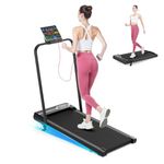 Jupgod Folding Treadmill,Treadmills for Home Foldable,2.5HP Under Desk Treadmill Walking Pad with Remote Control & LED Display for Home/Office Cardio Fitness Exercise (Black-Incline)