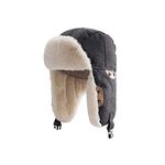 Faxianther Thick Plush Windproof Hat for Men Women, Winter Warm Ushanka Russian Hat Cold Proof Ski Cap Earflap Hat Runing Hunting Cycling Camping Trapper Hat Full Hood Hat Headwear