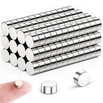 FINDMAG Pack of 50 Round 6 x 3mm Neodymium Silver Magnets, Strong for Magnetic Board, Fridge, Whiteboard, Crafts, Photos, Doors, Cards, DIY Projects