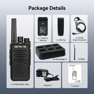 Retevis RT668 Walkie Talkies 6-Pack – Long Range Two-Way Radios