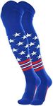 TCK USA American Flag Baseball Socks Over the Knee (Royal/Scarlet/White, Small)