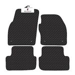 BCM - Tailored Rubber Car Floor Mats – Fits Vw Polo 2018-Onwards Car Mats- HEAVY DUTY 3mm Rubber Mat - Anti Slip Mat - Waterproof, Non Slip Car Floor Mat, Fitted with Clips - 4PC