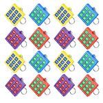 16 Pack Tic Tac Toe Keychain Party Favors Backpack Keychain Valentine's Day Plastic Keyholders for Mini Backpack Clip Birthday Party for Boy Girl, Assorted Colors