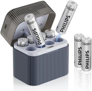 PHILIPS AA Rechargeable Lithium Batteries 8-Pack Double AA Battery