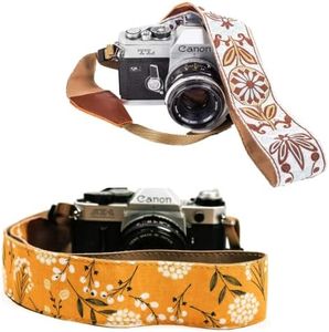 Art Tribute Yellow Spring & White Woven Vintage Camera Straps Bundle Package- Great GIft for Man and Women Photographers