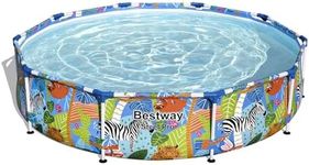 BESTWAY SAFARI SWIMMING POOL 305 cm 10FT Garden Round Frame Above Ground Pool Steel Pro