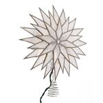 Kurt Adler 9-Inch Sunburst Capiz Lighted Treetop with Silver Glittered Finish