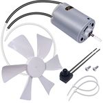 weideer 12V D-Shaft RV Vent Motor with 6 inch Replacement White Vent Fan Blade 2 Screws 2 Zip Ties and Switch for Bathroom Roof Vents and Range Hoods Camper K-037-X-FSZK