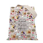 BDPWSS Beauty Beast Story Inspired Gift May You Be Proud Of The Work That You Do The Person You Are Princess Belle Tote Bag (Be proud beauty TGCA)