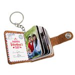 Flashing Click Personalized Leather Photo Album Keyring With 12 To 24 Photo's Thoughtful Gift Options For Various Occasions Birthday, Anniversary, Couple Gifts, Family Keepsakes, Brown