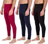 3 Pack:Mens Thermal Underwear Base Layer Fleece Lined Fly Long Johns Bottom Pants Warm Long Johns Compression Underpants Cold Tights Leg Warm termicos Hombre Leggings Training Tights Snow- Set 4, XL